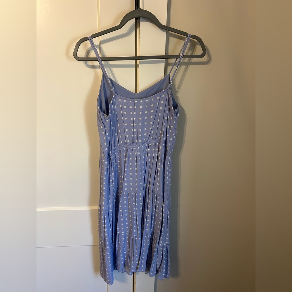 Monteau Light Blue Polka Dot Print Midi Dress - Picture 2 of 6
